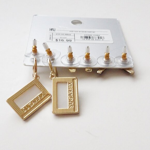 SUGARFIX by BaubleBar Straight to Tape Music Themed Earrings 3 Pairs Total NEW - Picture 5 of 5
